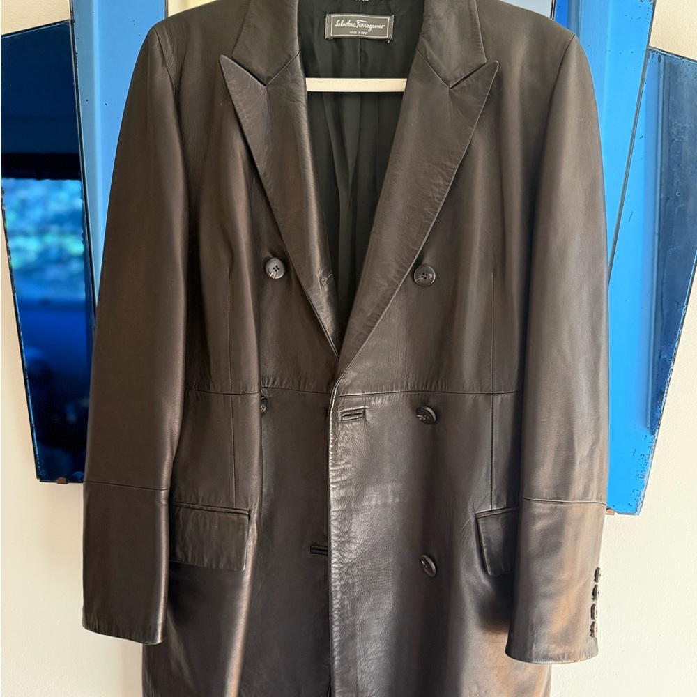 Salvatore Ferragamo Black Leather Jacket